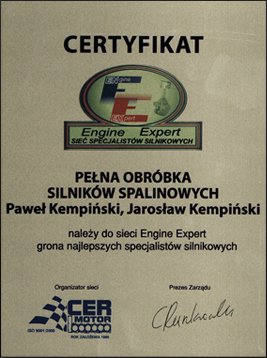 Certyfikat engine expert